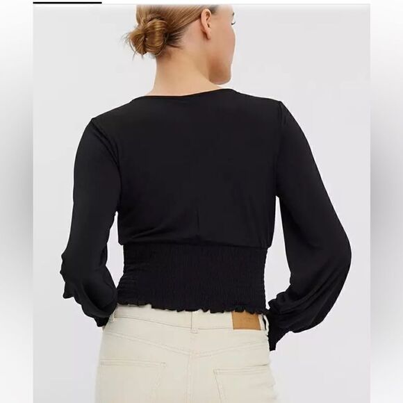 Vero Moda Alberta Long Sleeves V-Neck Smock Top L - Picture 4 of 12